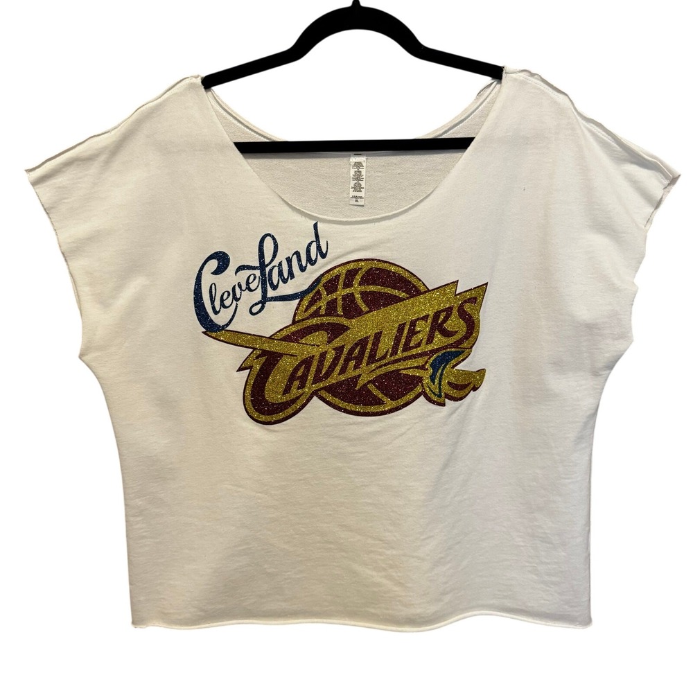 NBA Cleveland‎ Cavaliers Cropped Scoop Shirt XL Glitter McBling Sporty Cavs Top